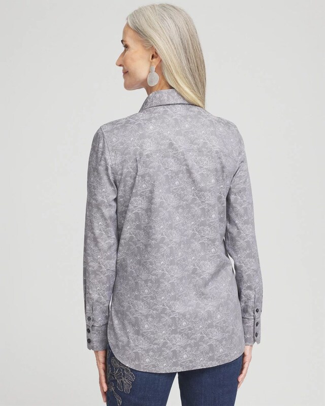 No Iron Floral Jacquard Shirt - image 3